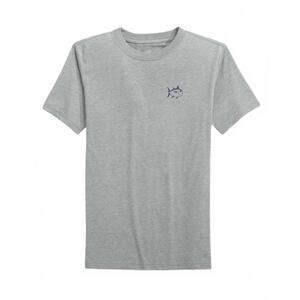 NEW SOUTHERN TIDE boy's marsh boat short sleeve t-shirt in heather grey